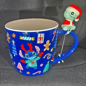 Disney Stitch from Lilo & Stitch Christmas Mug with Scrump Stirrer Stick New!
